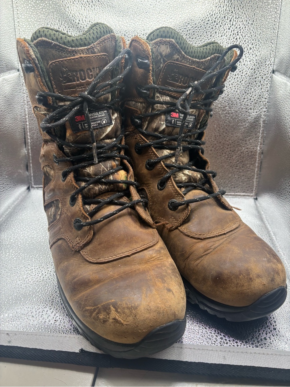 Rocky Deerstalker 800G Insulated Waterproof Hunting Boots Men's Size 9W Camo